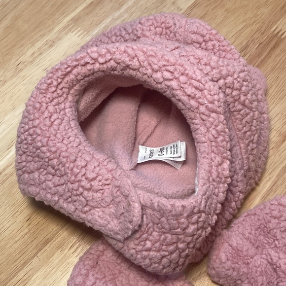 Carter's Cozy Pink Sherpa Hat and Mittens Set - Picture 4 of 6